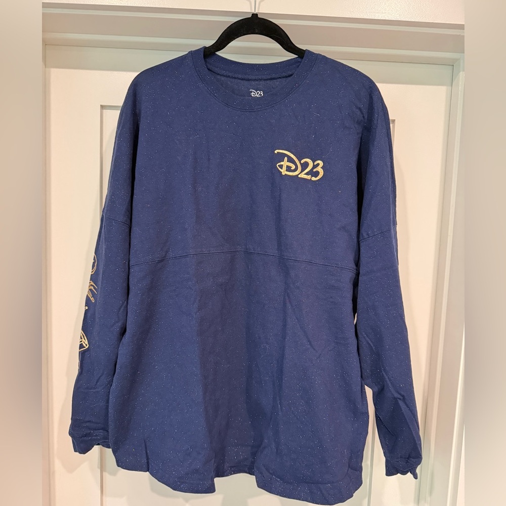 Disney‎ D23 2023 Gold Member Spirit Jersey L Expo Exclusive Glitter Graphic Top